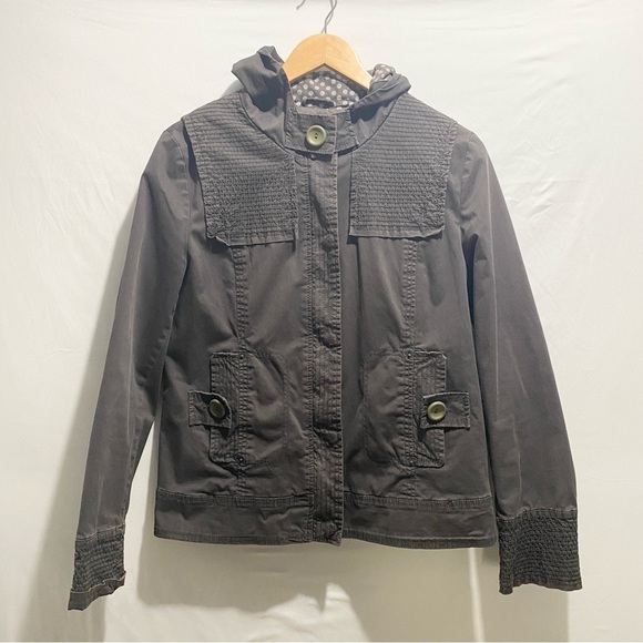 Kismet beige/grey zip snap hooded jacket women’s size M - Picture 2 of 16